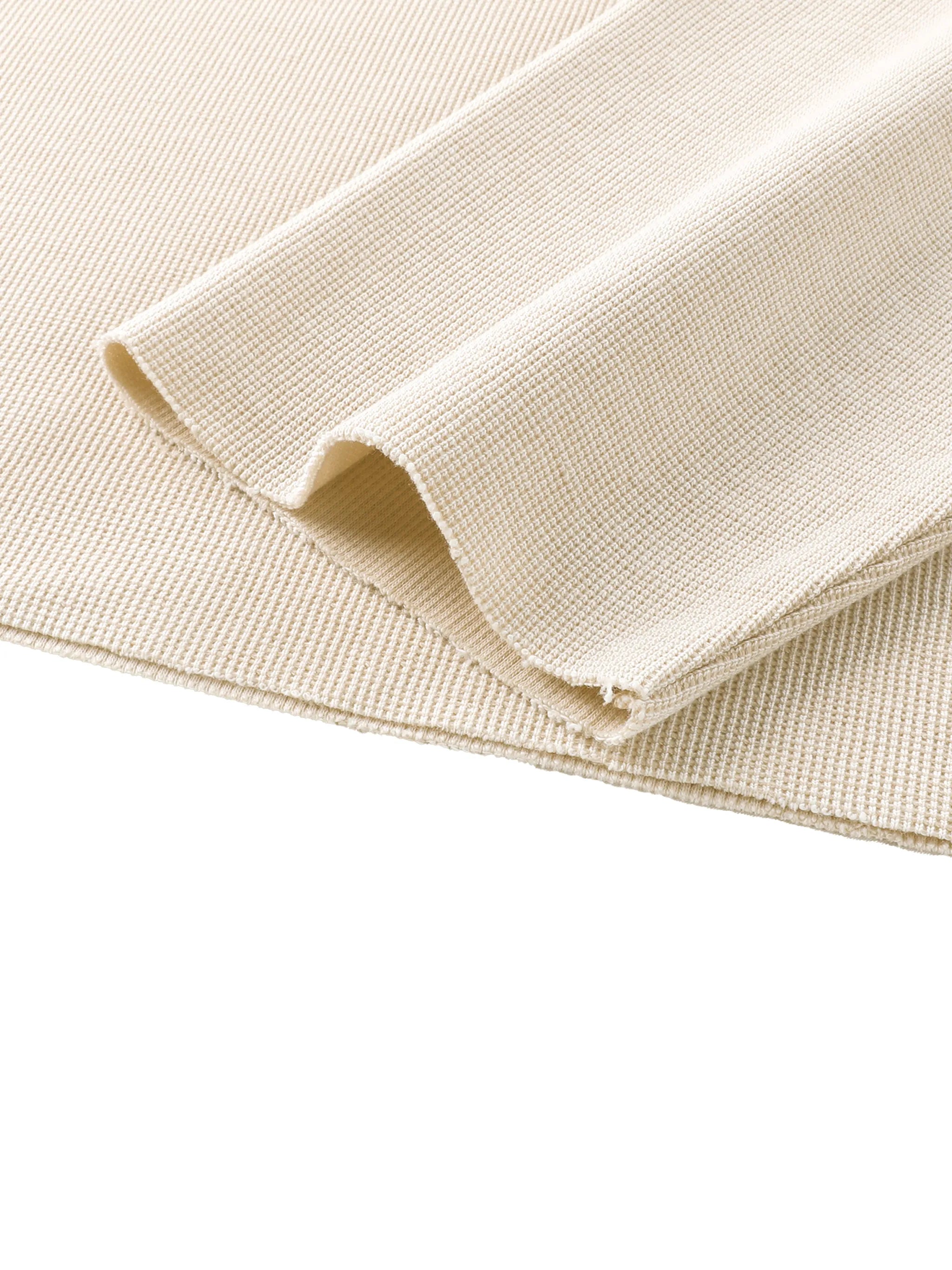 Coco Cabana Raw Edge Boxy Waffle Long Sleeve